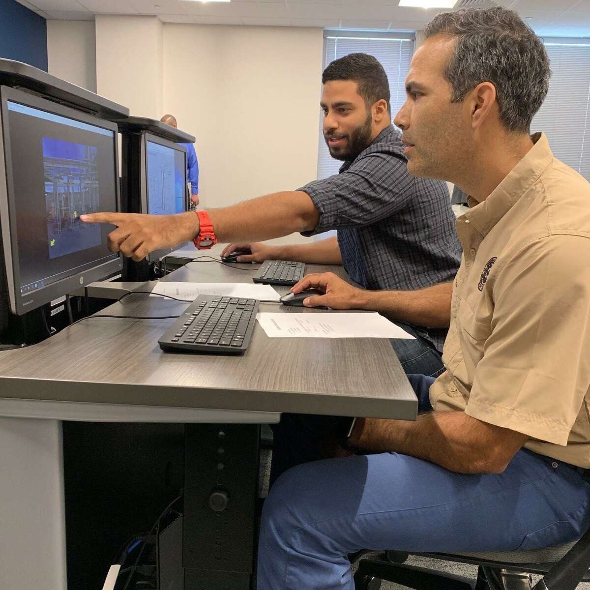 Land Commissioner George P. Bush visited the Lone Star College Process Technology Center in Generation Park near Atascocita. The facility is a part of the Lone Star College Kingwood system.