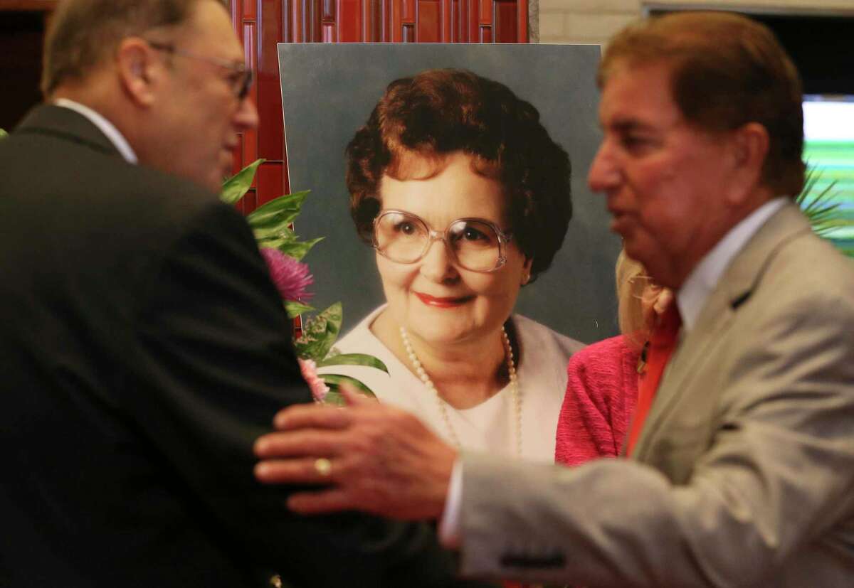 A portrait of the late Lila Cockrell is on display during a public tribute honoring the legacy of former Mayor Lila Cockrell held Thursday, Sept. 5, at the Lila Cockrell Theatre.