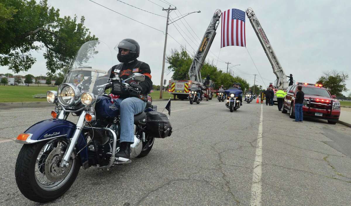 The 18th Annual CT United Ride on Sunday September 9, 2018 where around 2,000 motorcycle riders took part in Connecticut's largest annual 9/11 tribute riding from Norden Park in Norwalk Conn. through Fairfield County to finish at Bridgeport's Seaside Park.