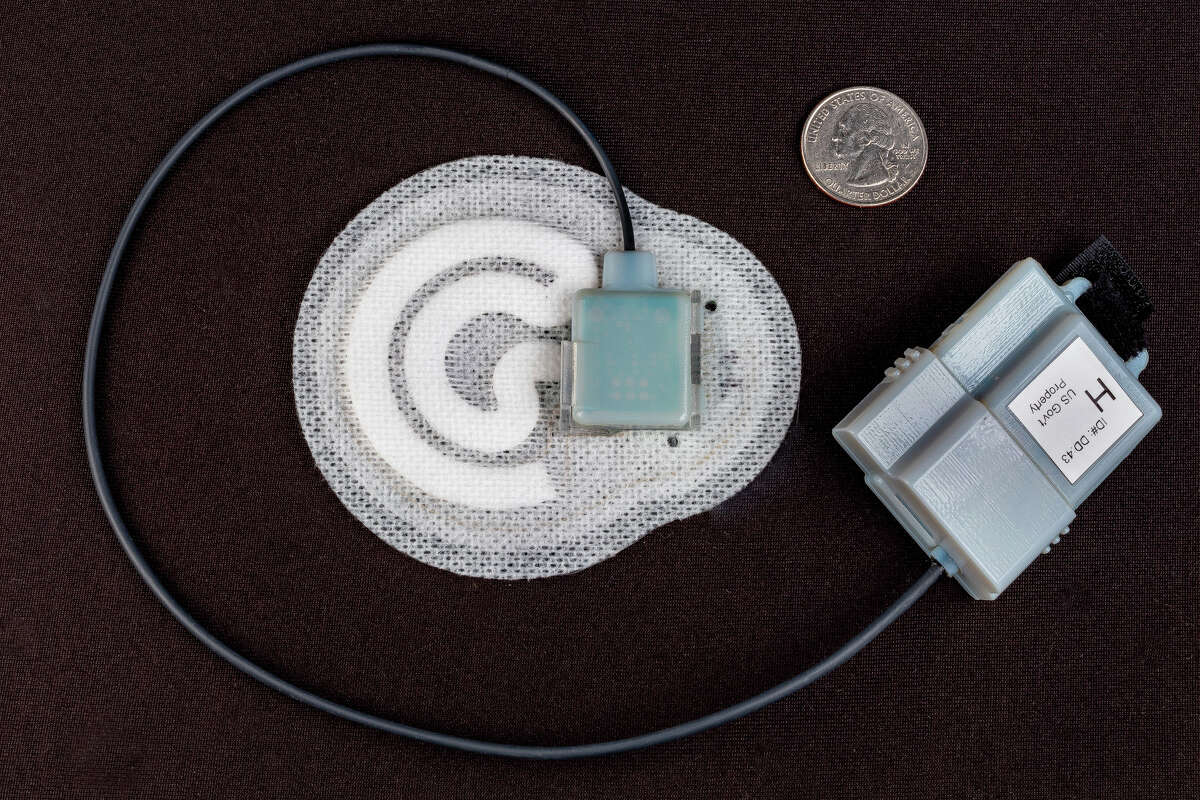 A prototype of General Electric's "sweat patch" that measures hydration levels. GE and its partners are planning a patch that could measures a range of health vitals for doctors' patients.