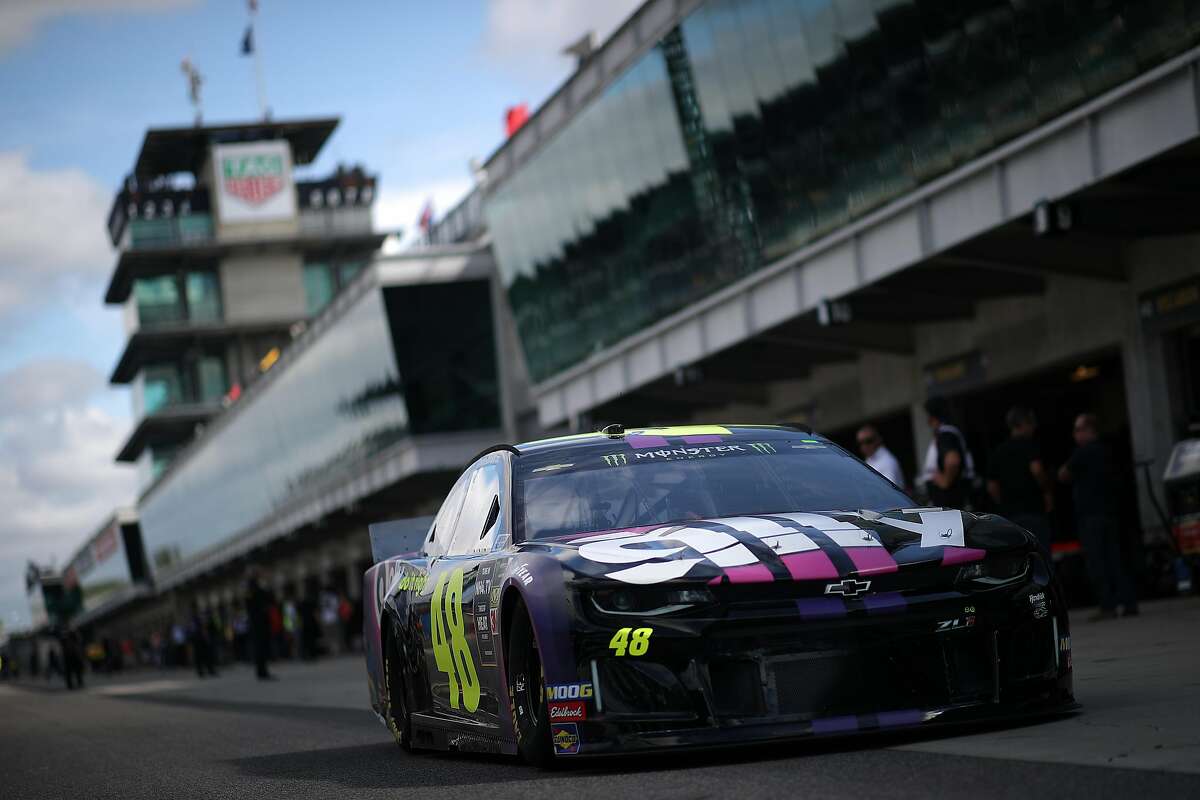 INDIANAPOLIS, INDIANA - SEPTEMBER 07: Jimmie Johnson, driver of the #48 Ally Chevrolet, drives during practice for the Monster Energy NASCAR Cup Series Big Machine Vodka 400 at Indianapolis Motor Speedway on September 07, 2019 in Indianapolis, Indiana. (Photo by Chris Graythen/Getty Images)