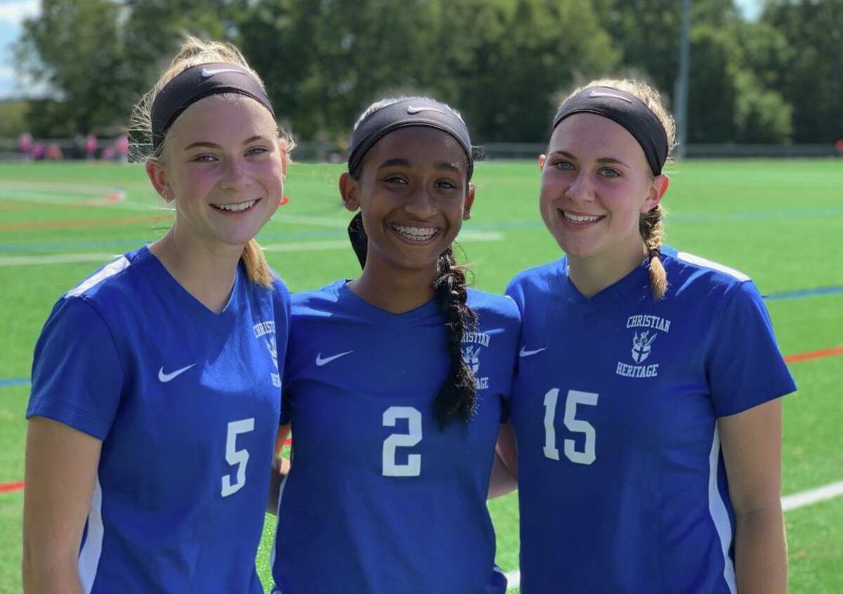 Alex Angelini, Natania Muriel and Mia Angelini scored goals for Christian Heritage School in its 4-1 season-opening victory over Lexington Christian Academy on Sunday.