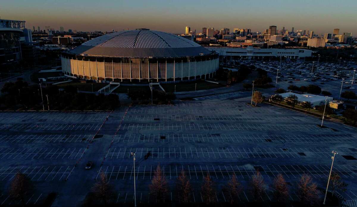 The Houston Astrodome stands next to NRG Stadium at NRG Center, Thursday, Jan. 24, 2019 in Houston. New Harris County Judge Lina Hidalgo said Thursday that the redevelopment plan set forth by her predecessor, Ed Emmett, may be underfunded.