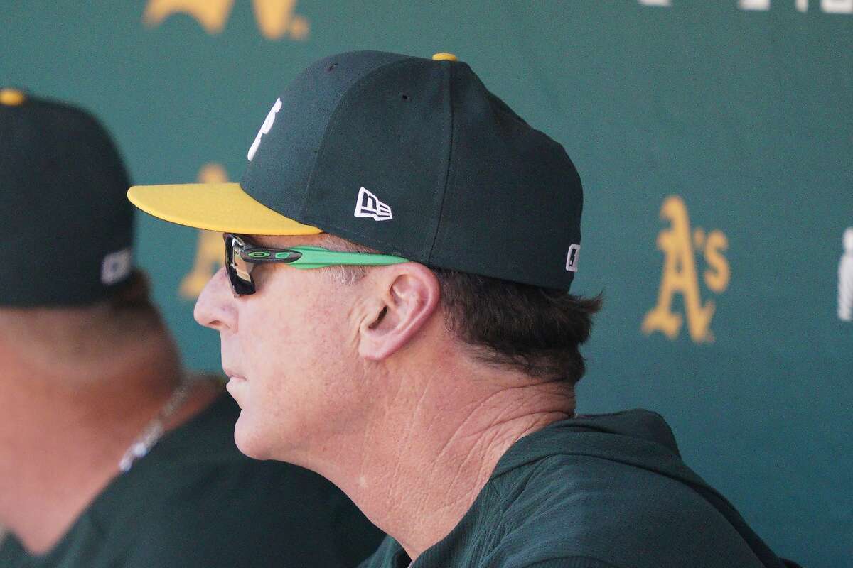 Oakland Athletics manager Bob Melvin watches the field during a baseball game against the Detroit Tigers Sunday, Sept. 8, 2019, in Oakland, Calif. Oakland won 3-1. (AP Photo/Tony Avelar)