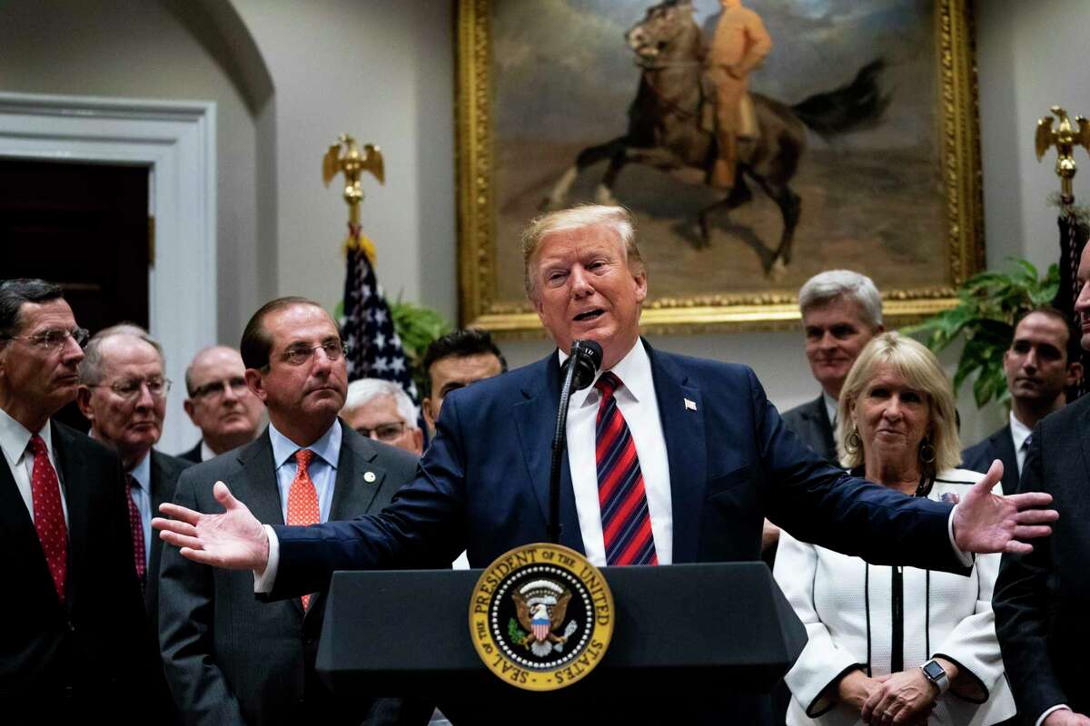 President Donald Trump discusses medical billing practices in an event at the White House in Washington. During a rambling 45-minute speech, Trump said here that he was directing a bipartisan legislative effort that would provide relief for people who are surprised by bills they receive from out-of-network health care providers. (Doug Mills/The New York Times)