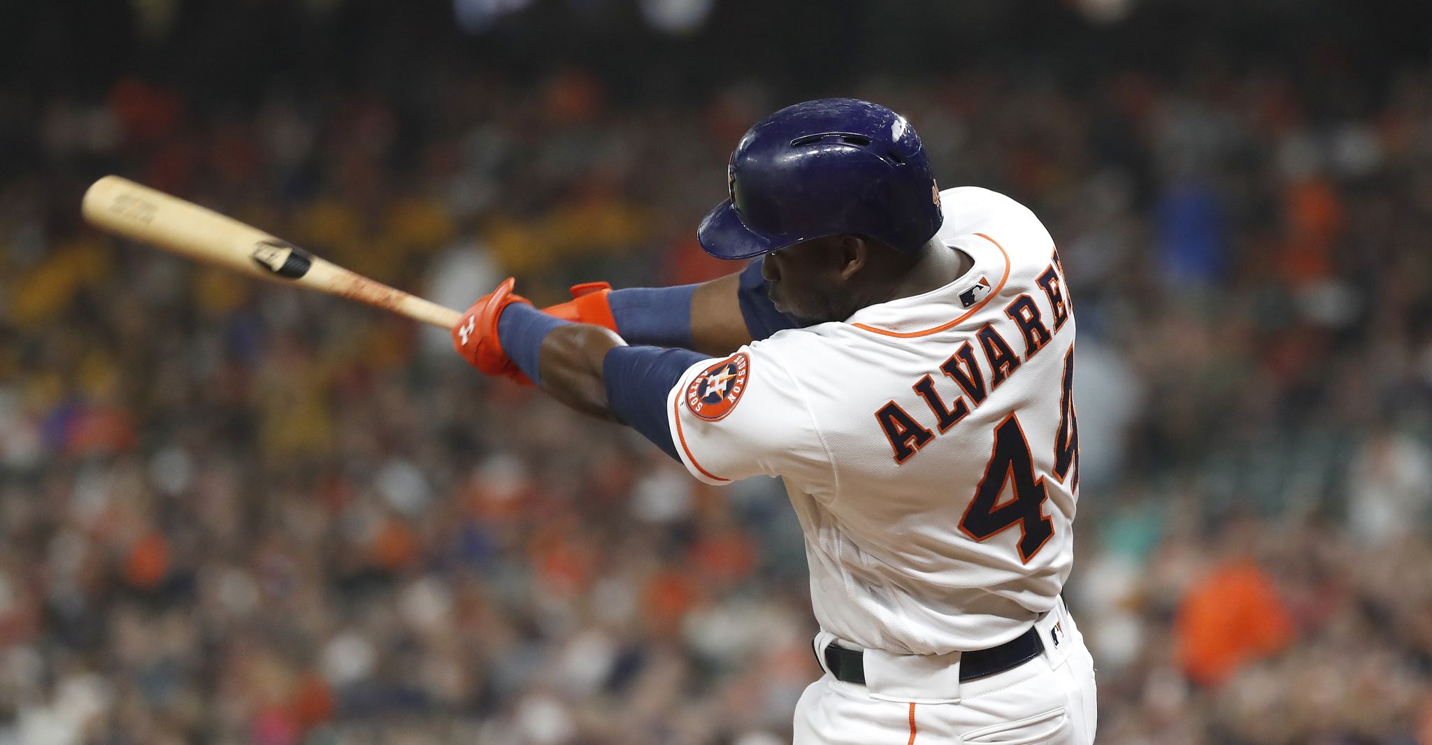 Houston Astros designated hitter Yordan Alvarez (44) batting in