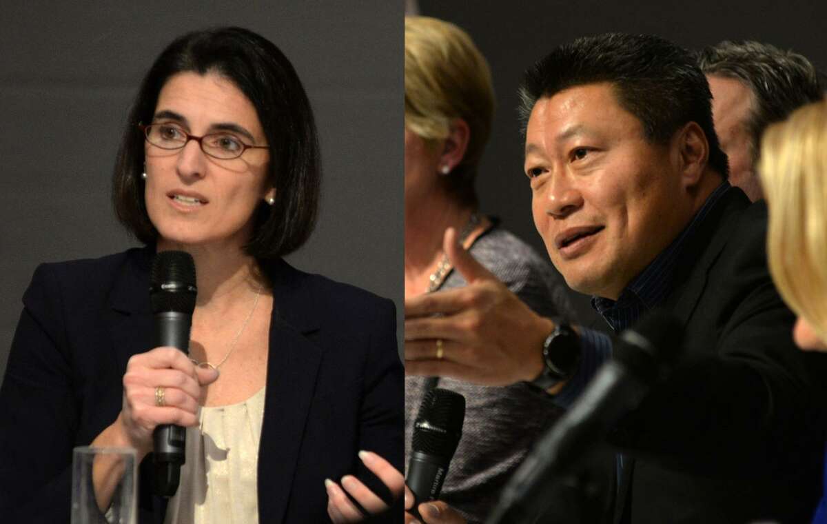 Cristin McCarthy Vahey (left) and Tony Hwang (right) will visit Sacred Heart University this fall.