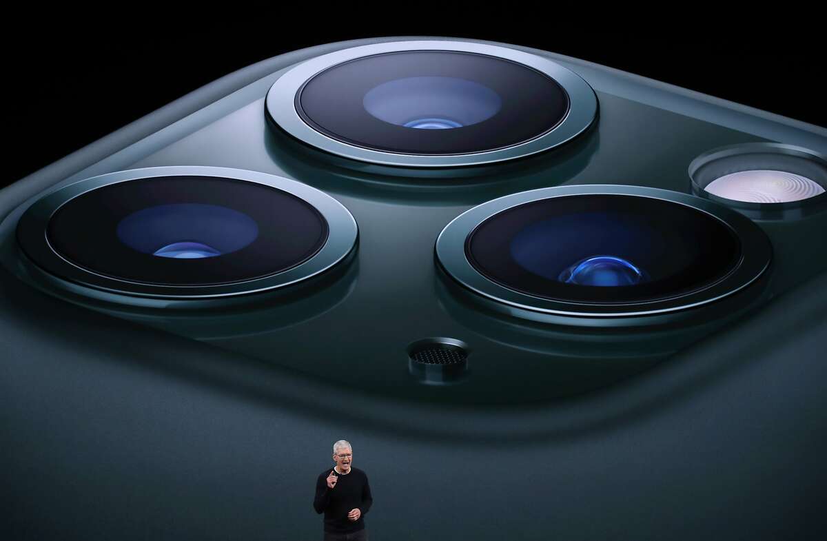Apple CEO Tim Cook announces the new iPhone 11 Pro as he delivers the keynote address during a special event on September 10, 2019 in the Steve Jobs Theater on Apple's Cupertino, California campus. Apple unveiled new products during the event. 