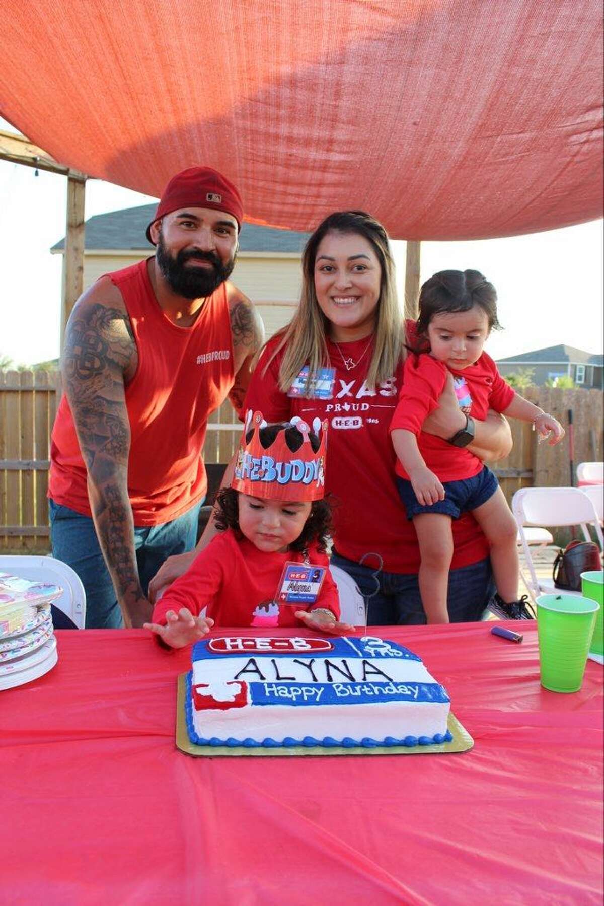 Jessica Belasquez shared the details of her daughter Alyna's third birthday party which was celebrated in full H-E-B theme. Even the H-E-Buddy was on hand.