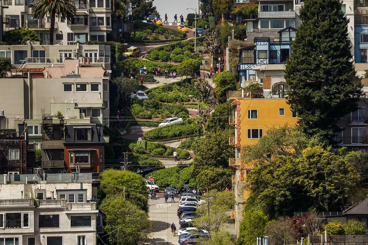 A view of Lombard Street in San Francisco, California, on Sunday, April 14, 2019.