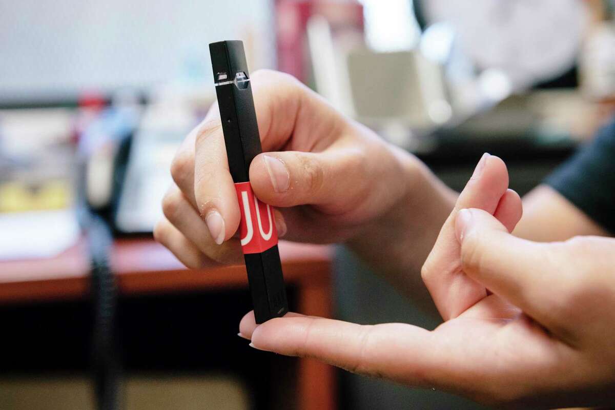 Youth Outreach Worker and Washington High School senior Nevaeh Hart says that Juul vaporizers are the most popular with students because they look like USB drives and can be easily hidden from parents and teachers, at Washington High School in San Francisco, Calif, on Thursday, September 5, 2019.