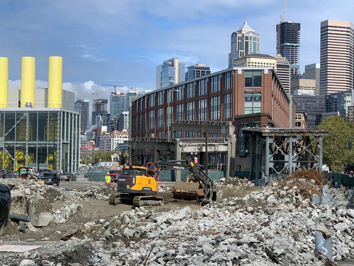 One of the last sections of the 60-year-old Alaskan Way Viaduct on Sept. 10, 2019.