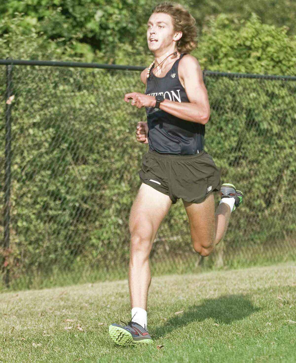 Davis Cote was the top finisher for the Wilton boys cross country team at Monday's season-opening meet. He was third overall.