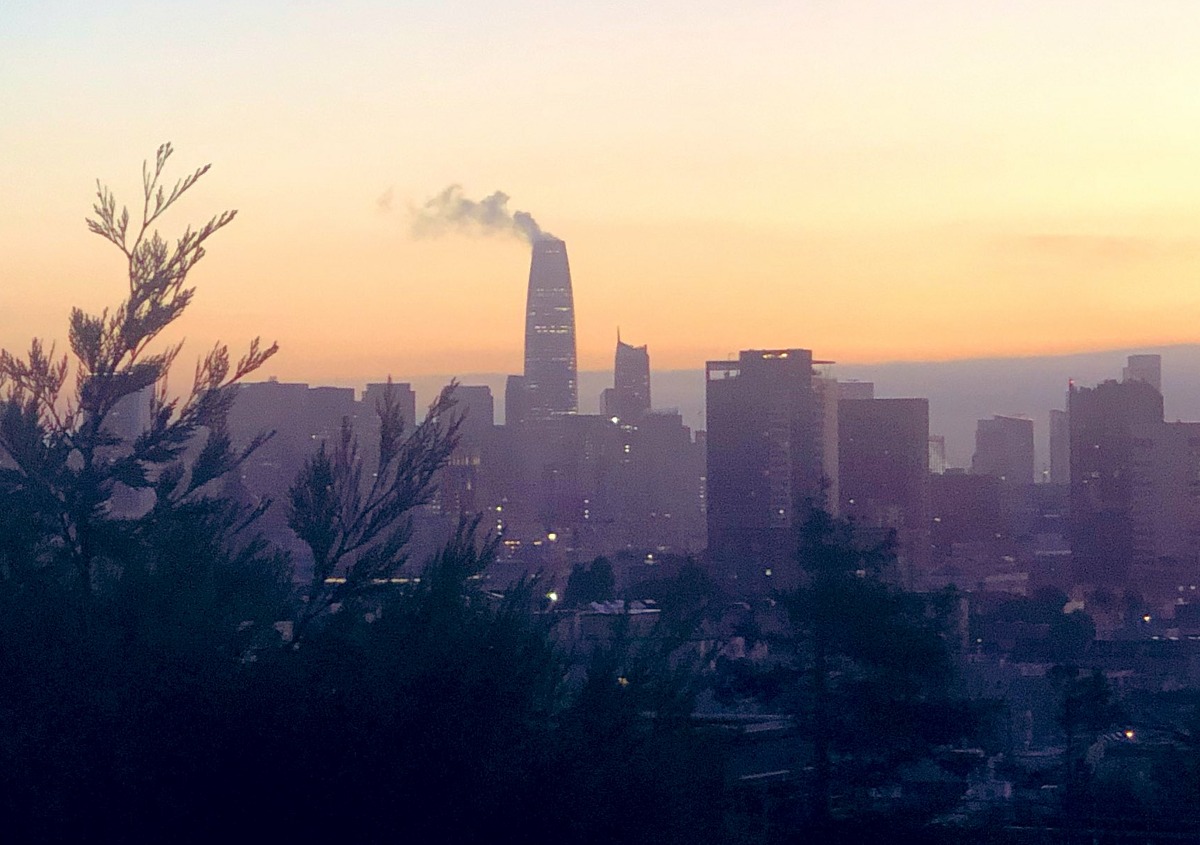 On September 11, 2019, steam spewed from the top of the Salesforce Tower, the tallest building in San Francisco.