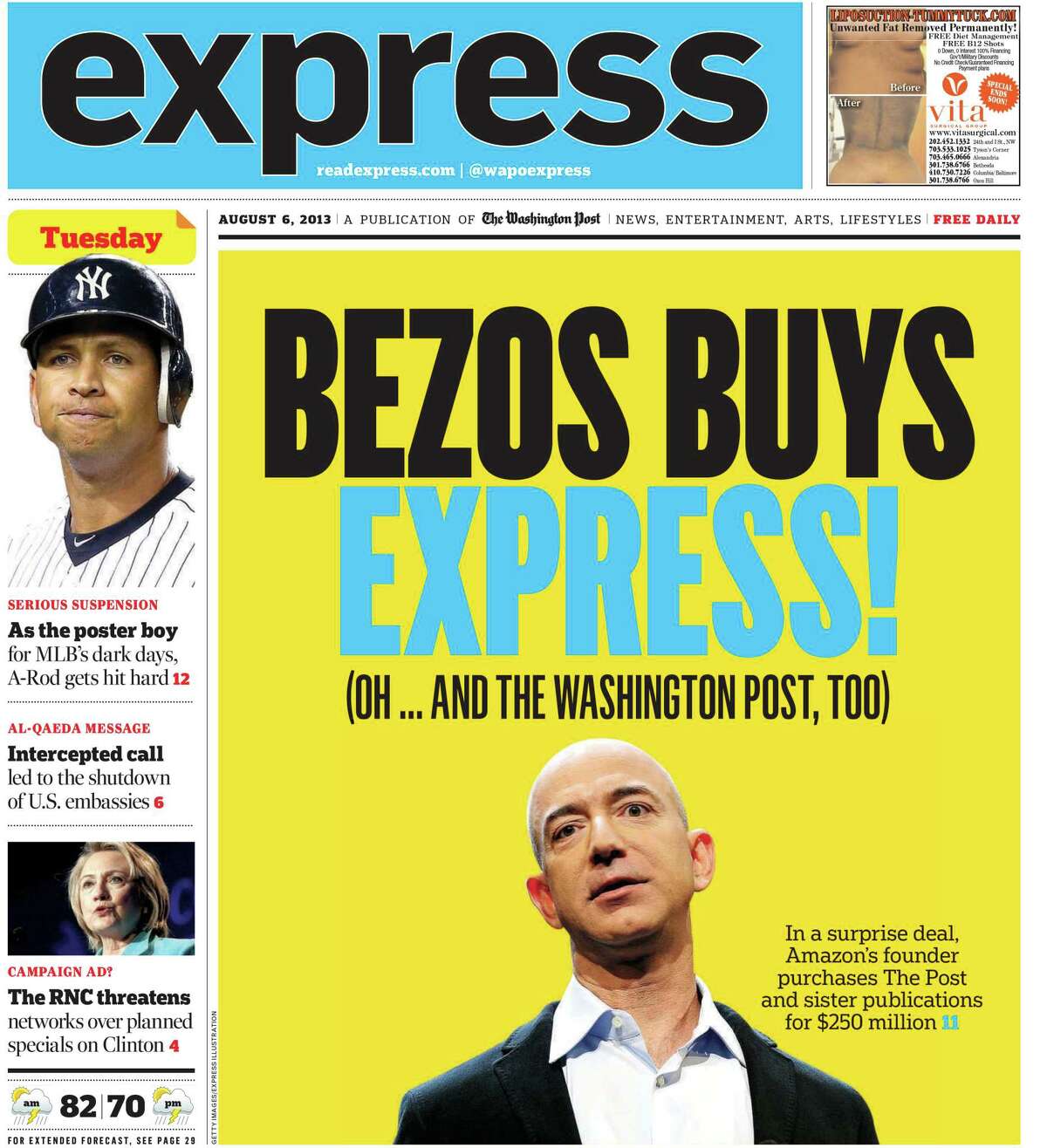 Express, the free newspaper published weekdays by The Washington Post for subway riders and other commuters, is shutting down, ending 16 years of publication.