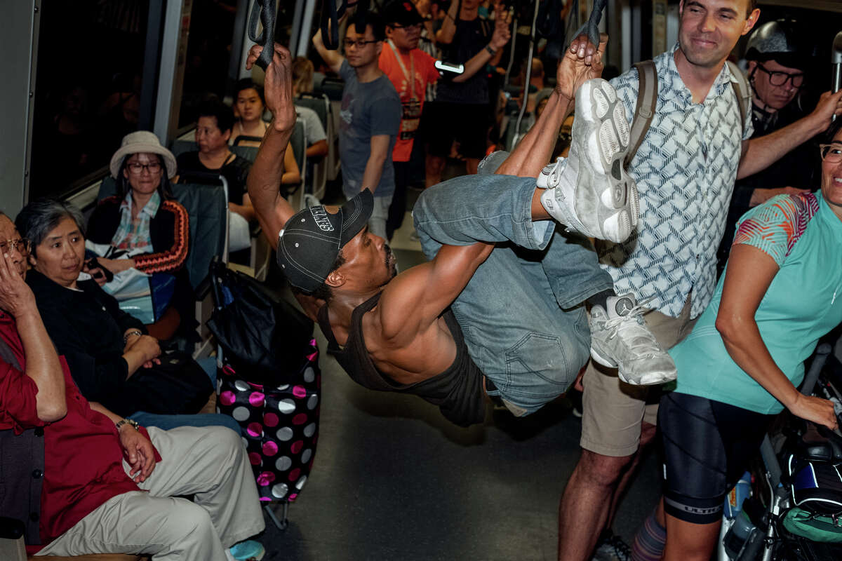 Best Alive performs on various BART platforms and trains.