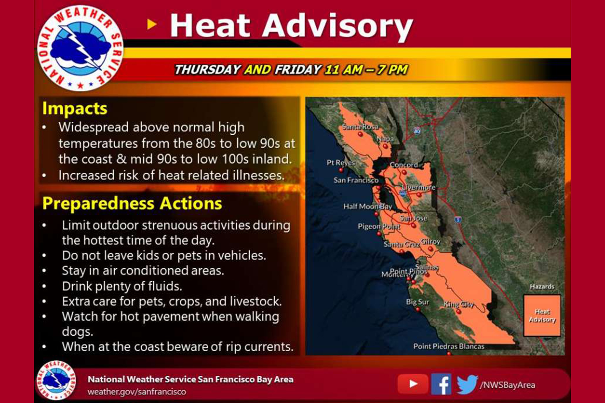 NWS issues Bay Area heat advisory as hottest locations expected to push ...