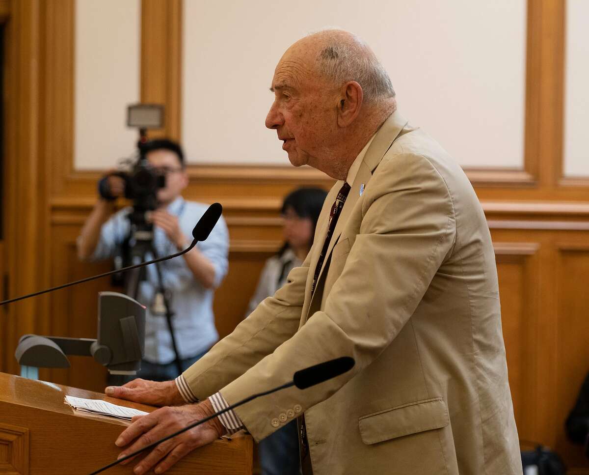 August 20, 2019 Quentin Kopp addresess the SFMTA board before a second vote on naming the Chinatown Central Station after divisive local political figure Rose Pak.