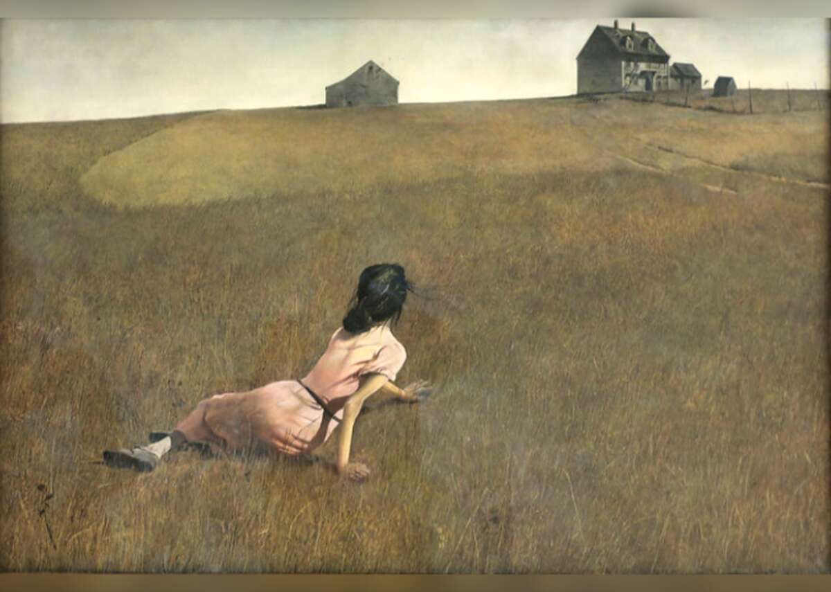 Christina’s World - Artist: Andrew Wyeth - Year: 1948 “Christina’s World” continues to fascinate more than 70 years after it was first painted. The faceless woman lying on the ground was Anna Christina Olson, the neighbor and muse of Pennsylvania artist Andrew Wyeth. While the painting has all the hallmarks of a pastoral, Olson’s pose is not one of romantic languor; she suffered from a muscle-wasting disorder—possibly Charcot-Marie-Tooth disease—and was known to drag herself across the family homestead.