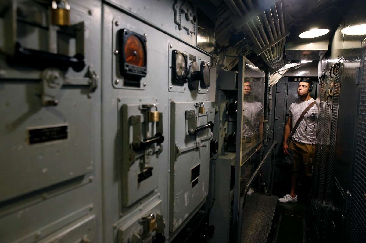 A visitor tours the World War II submarine USS Pampanito in San Francisco, Calif. on Friday, Sept. 13, 2019. The Pampanito rescued 73 prisoners of war left for dead after the Japanese ship they were aboard was torpedoed 75-years ago.