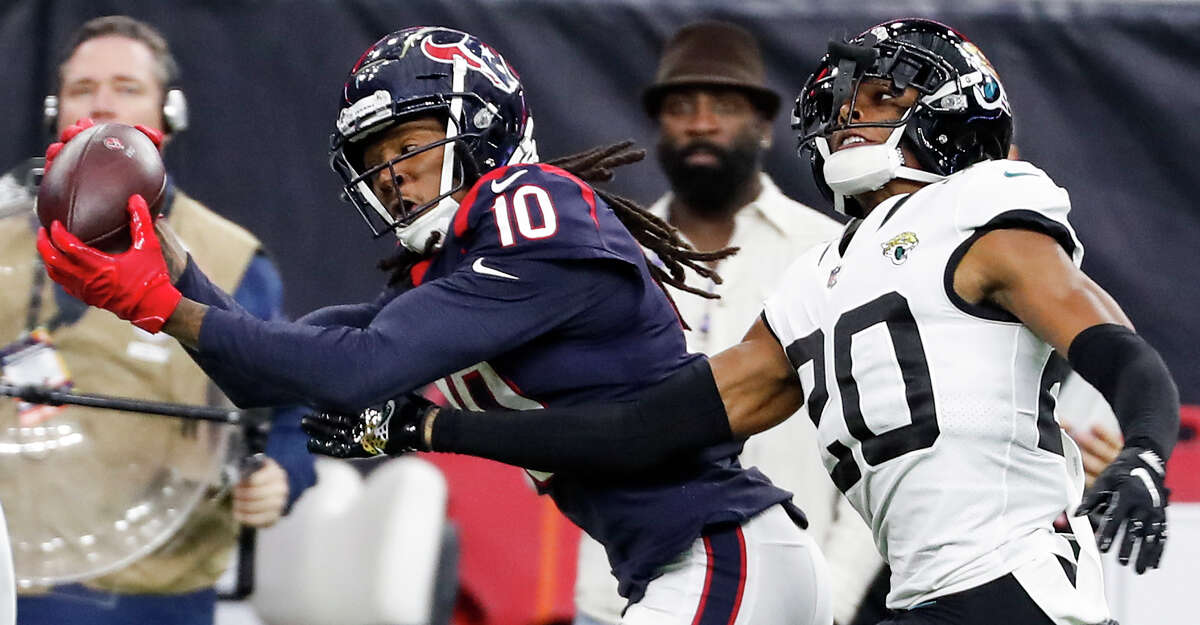 PHOTOS: Best Texans home openers Houston Texans wide receiver DeAndre Hopkins (10) beats Jacksonville Jaguars cornerback Jalen Ramsey (20) for a 43-yard reception and a first down during the fourth quarter of an NFL football game at NRG Stadium on Sunday, Dec. 30, 2018, in Houston. Browse through the photos to look back on the most memorable home openers in Texans history.