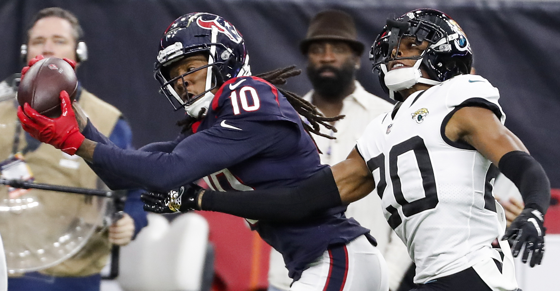 DeAndre Hopkins of the Houston Texans lines up in the fourth quarter