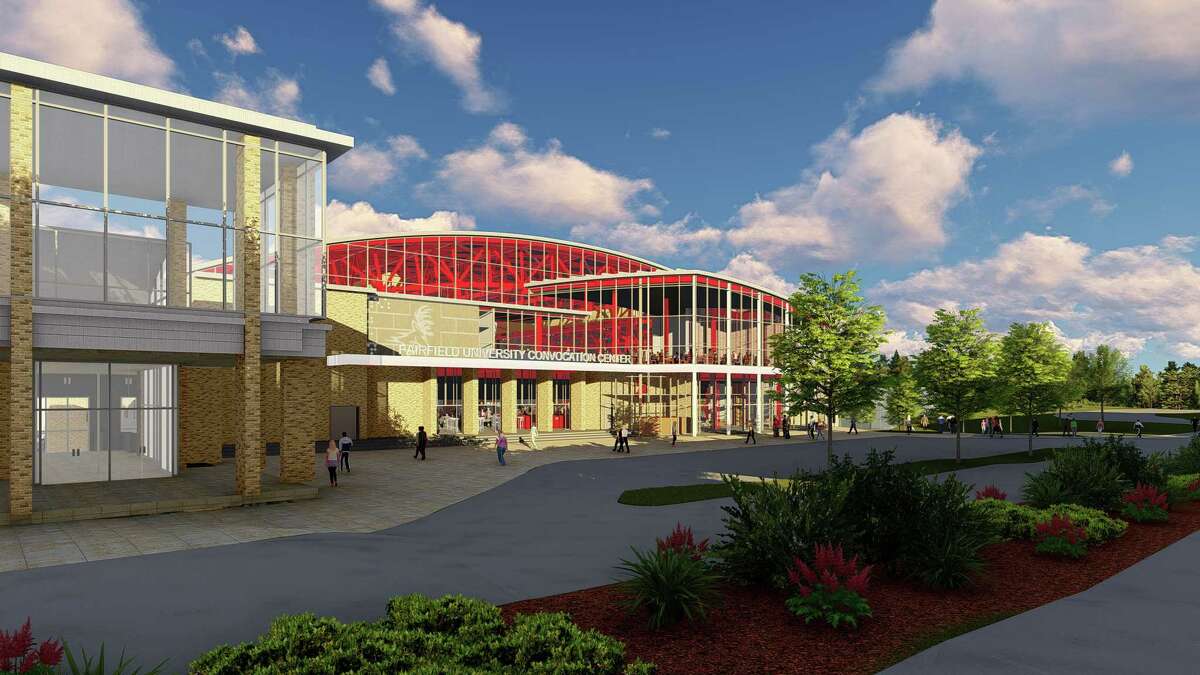 Rendering of the planned convocation center at Fairfield University.