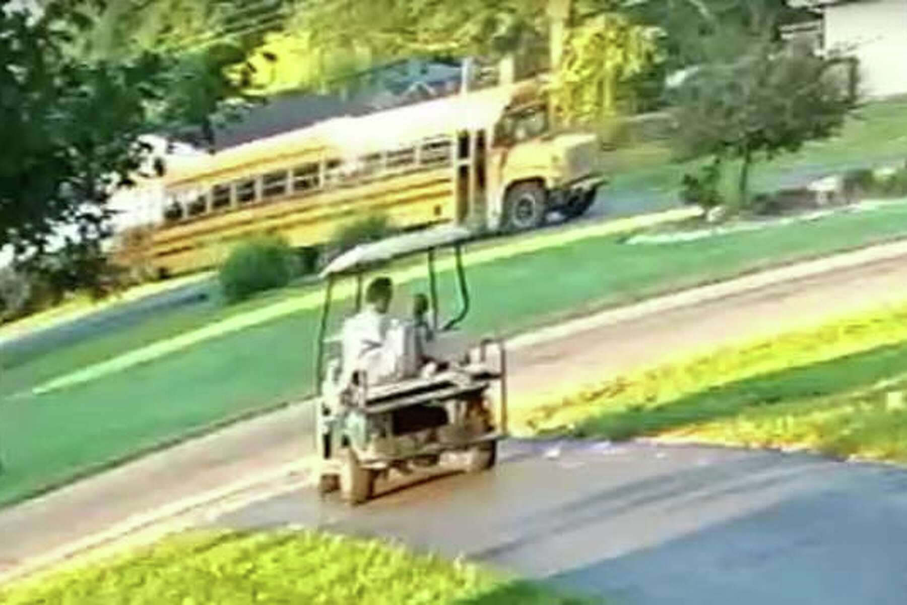 This creepy, unmarked school bus was seen prowling East Alton, trying to up kids. Police are investigating.