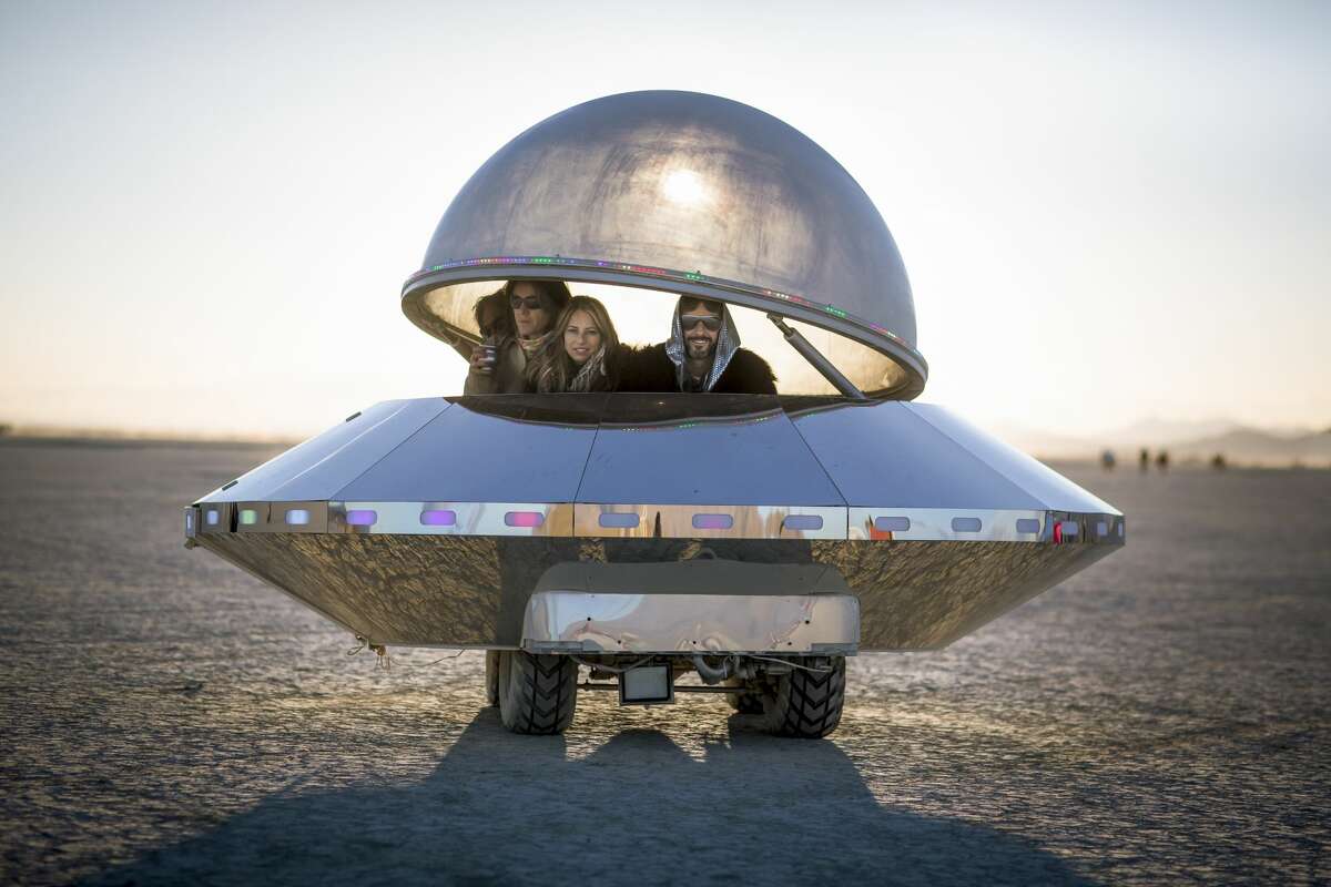 The Nova Star is a bite-sized art car in the shape of a UFO. It was constructed over an industrial Taylor Dunn golf cart by Los Angeles artist Tommy Tejeda. He says the vehicle has room for six, but doesn't fly ... yet.