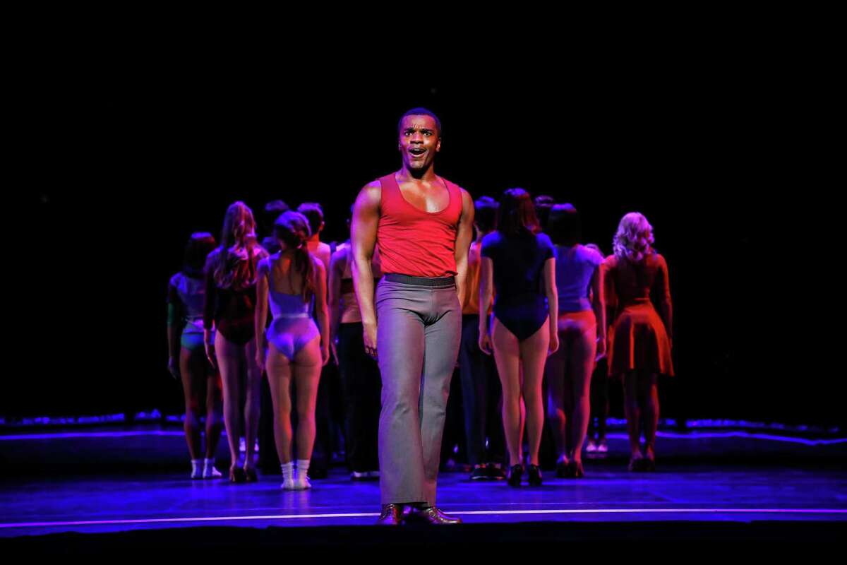 Sharrod Williams as “Richie” and the Cast of the current TUTS production of A Chorus Line.