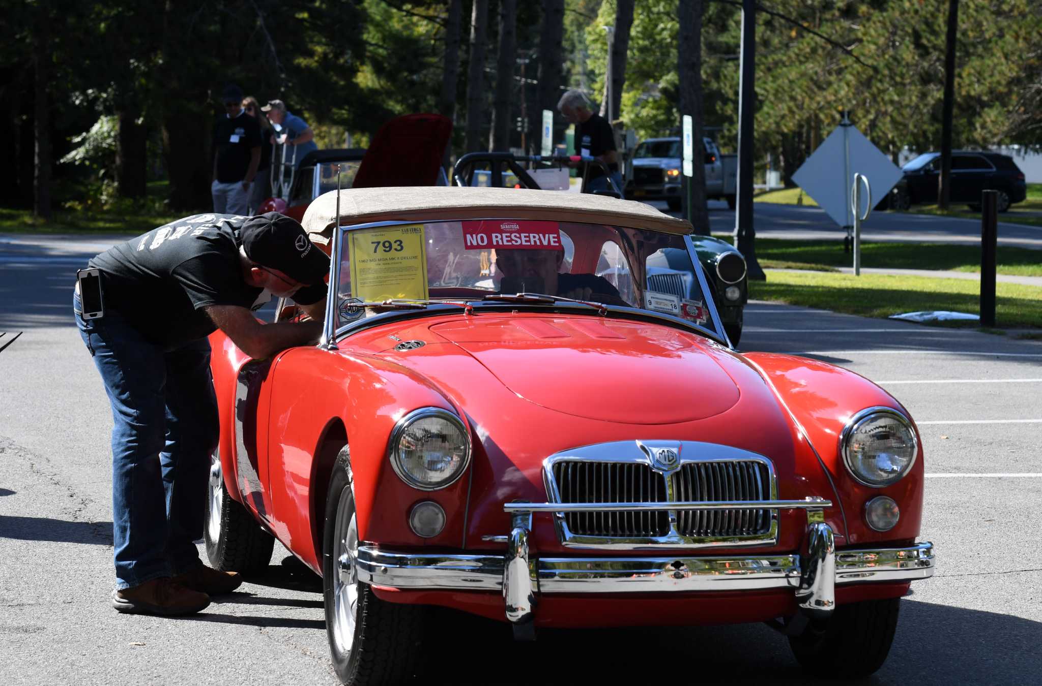 Photos Organizers set up for Saratoga Auto Auction
