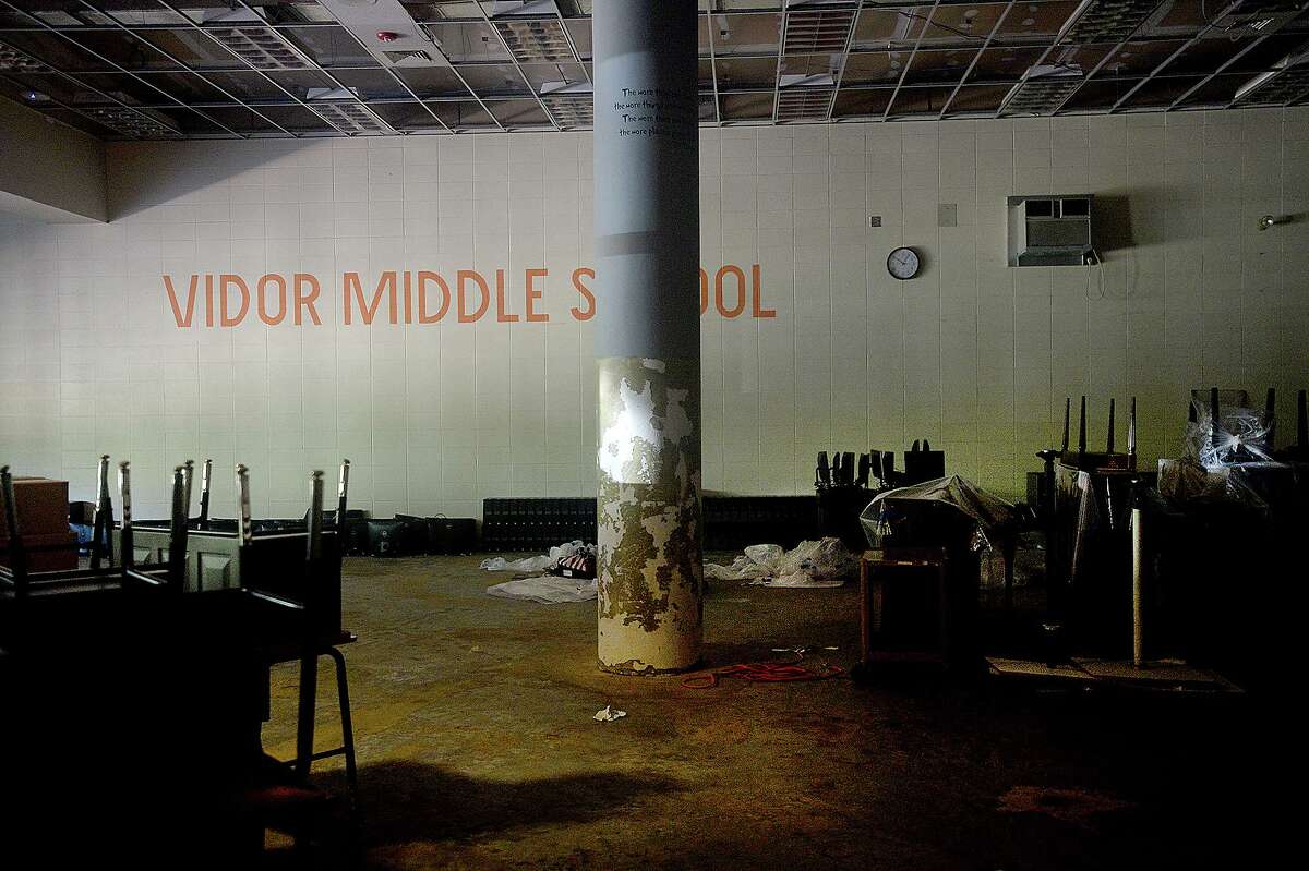 Vidor Middle School remains closed after being gutted following flood damage from Tropical Storm Harvey nearly two years ago. Click through to see how Harvey damaged schools across SE Texas.