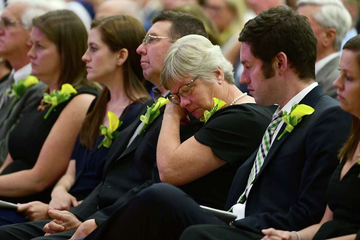 Family of the late president of Siena College Br. F. Edward Coughlin O.F.M., Ph.D. are seen at a memorial mass for him at Siena College on Tuesday, Sept. 17, 2019 in Loudonville, N.Y. (Lori Van Buren/Times Union)