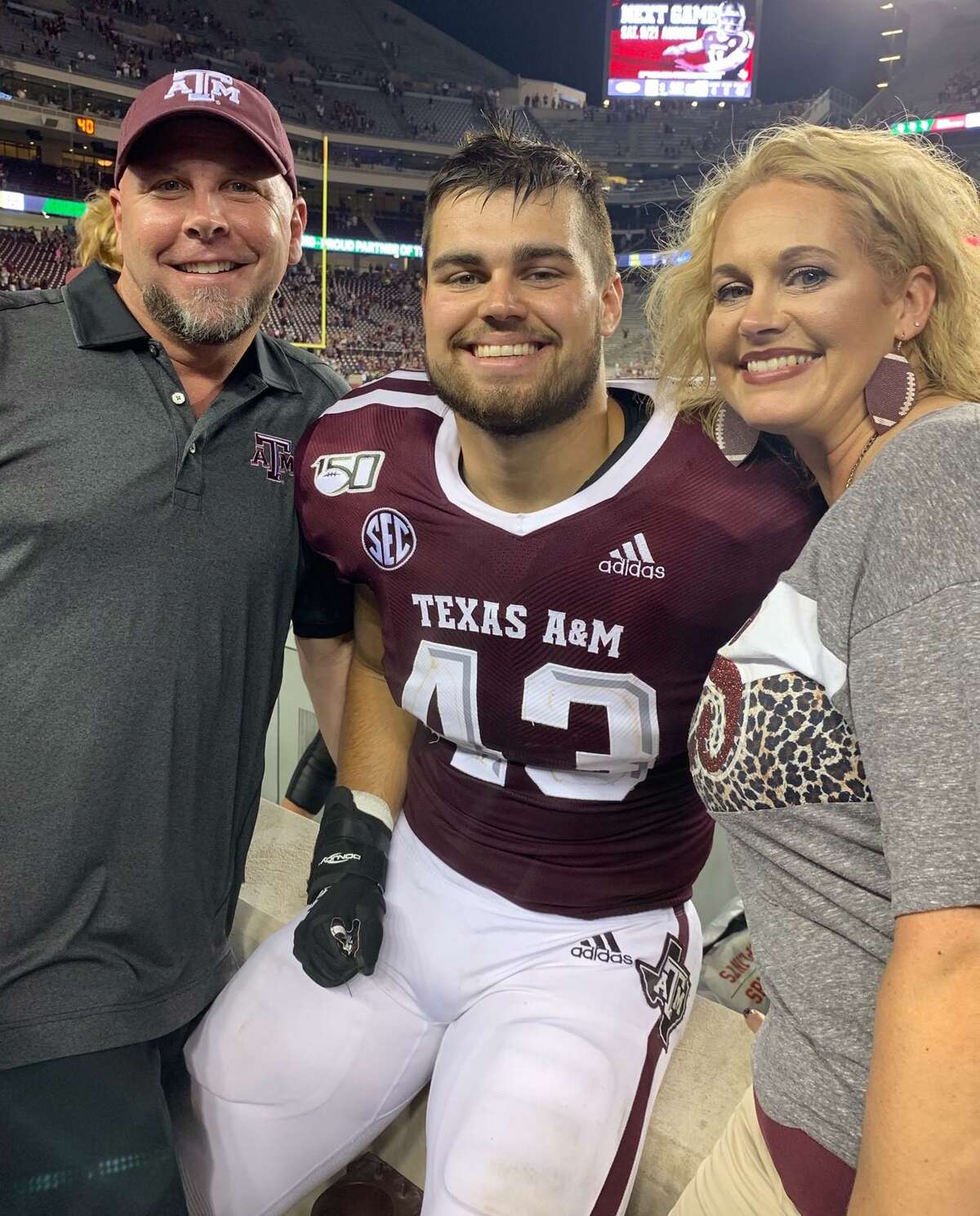 Texas A&M fullback Cagan Baldree learned life lessons from dying father