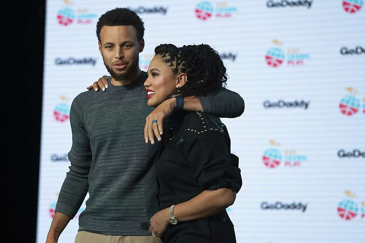 IMAGE DISTRIBUTED FOR GODADDY - Stephen Curry and Ayesha Curry launch the new Eat. Learn. Play. foundation website (www.eatlearnplay.org) powered by GoDaddy at the Midway on Tuesday, September 17, 2019, in San Francisco, California. (Photo by Don Feria/Invision for GoDaddy/AP Images)