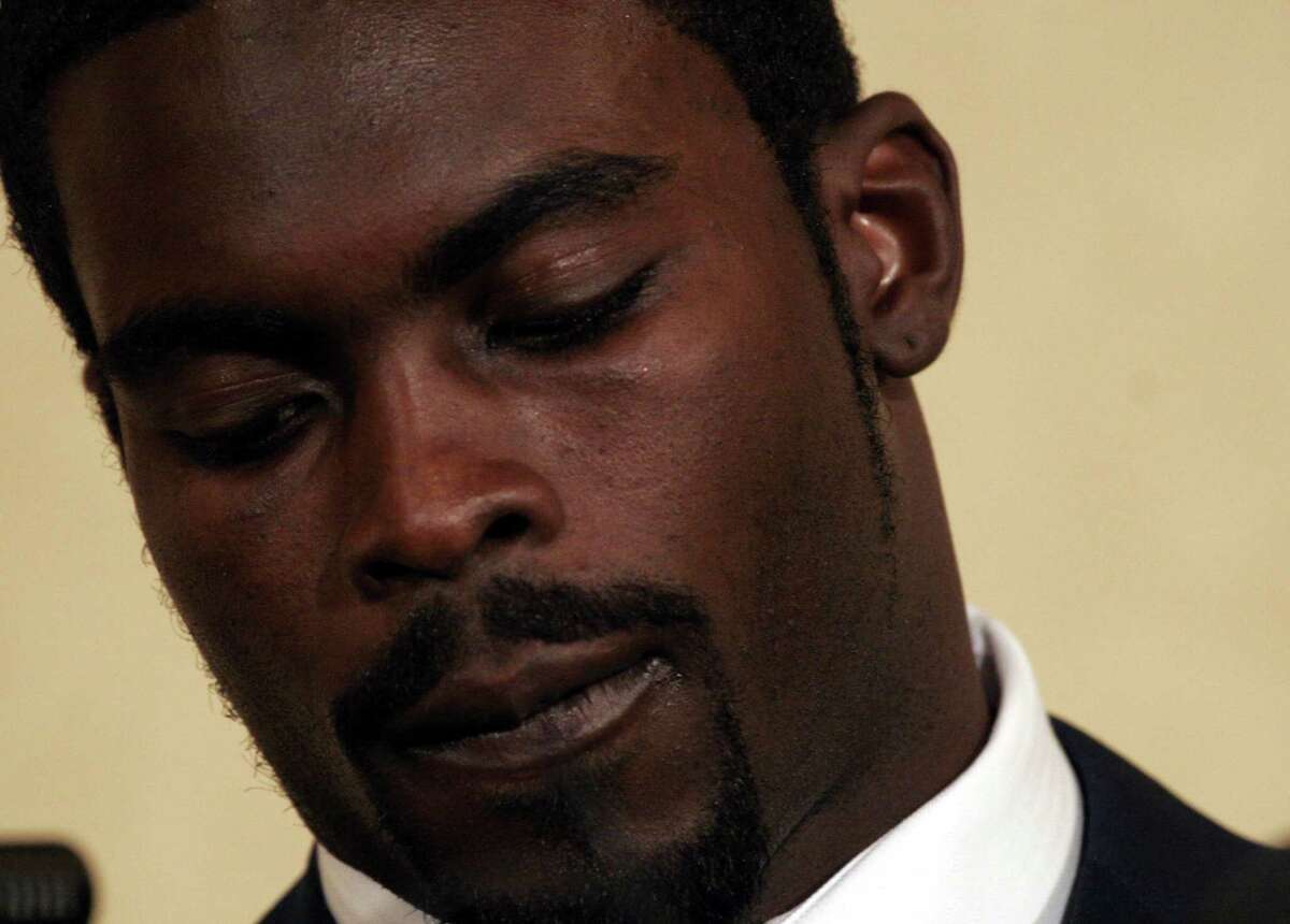 Michael Vick, shown entering his guilty plea in 2007, said he regretted his actions and ended up advocating for stronger animal cruelty laws.