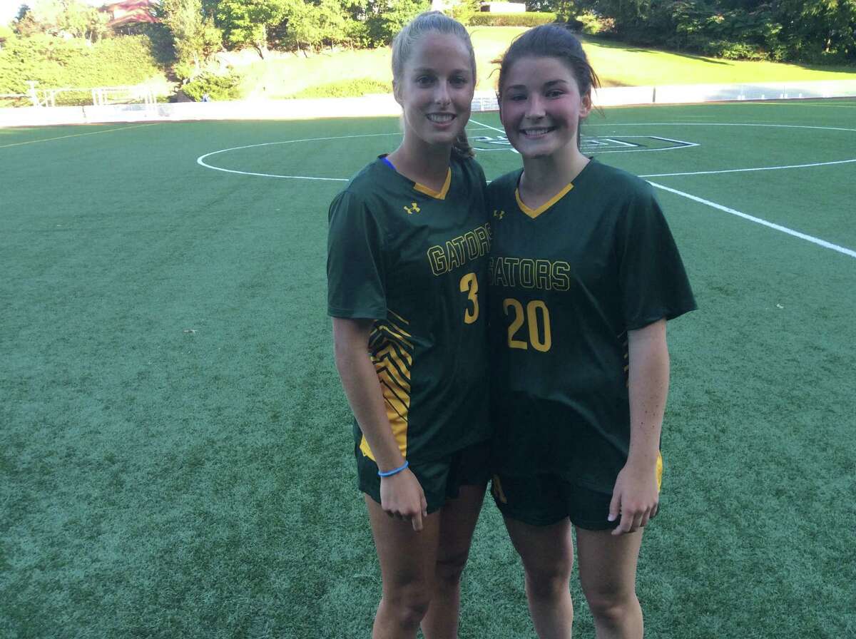 Katie Goldsmith, left and Taylor Lane scored one goal apiece in Greenwich Academy’s 2-2 draw against Choate Rosemary Hall on September 18, 2019, in Greenwich.