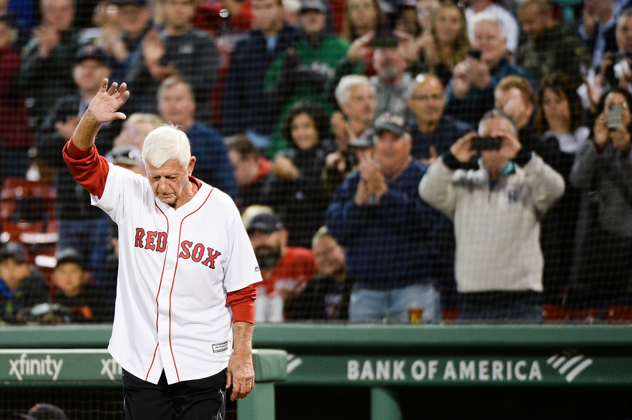 Yaz first pitch: Carl Yastrzemski, Boston Red Sox legend, throws