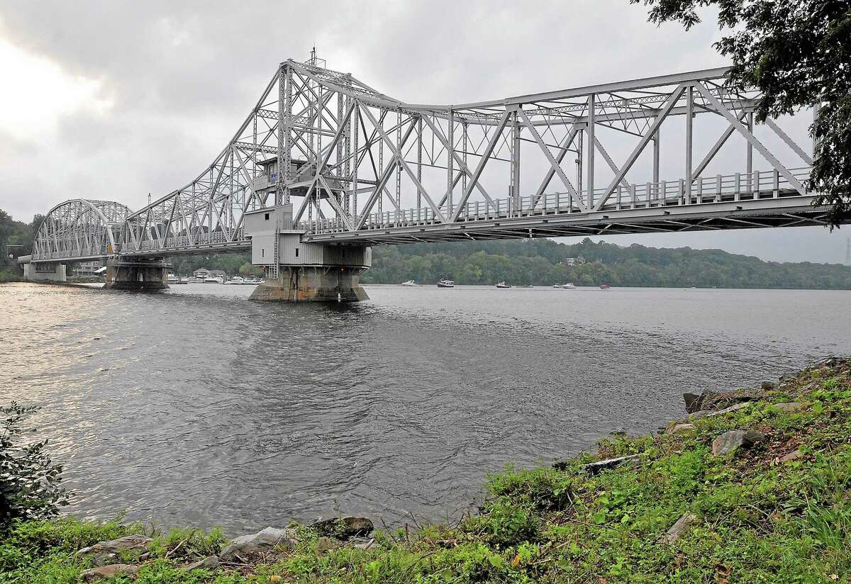 The East Haddam Swing Bridge spans the Connecticut River between Haddam and East Haddam.