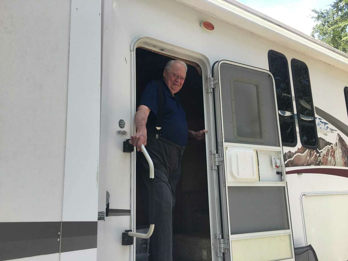 Bruce Perkins, at the door of his trailer in East Texas in September 2019. Bruce Perkins served 27 years in prison after being convicted in a Houston court of sexually abusing two of his grandchildren, three and four years old at the time. The descriptions, as outlined in more than a thousand pages of court filings, trial transcripts and interviews, are difficult to read - preschoolers explaining, with a child’s vocabulary, how they had sex with an adult relative. Yet also woven into their now nearly 30-year-old recollections are details that, viewed decades on, raise questions about Perkins’ conviction.