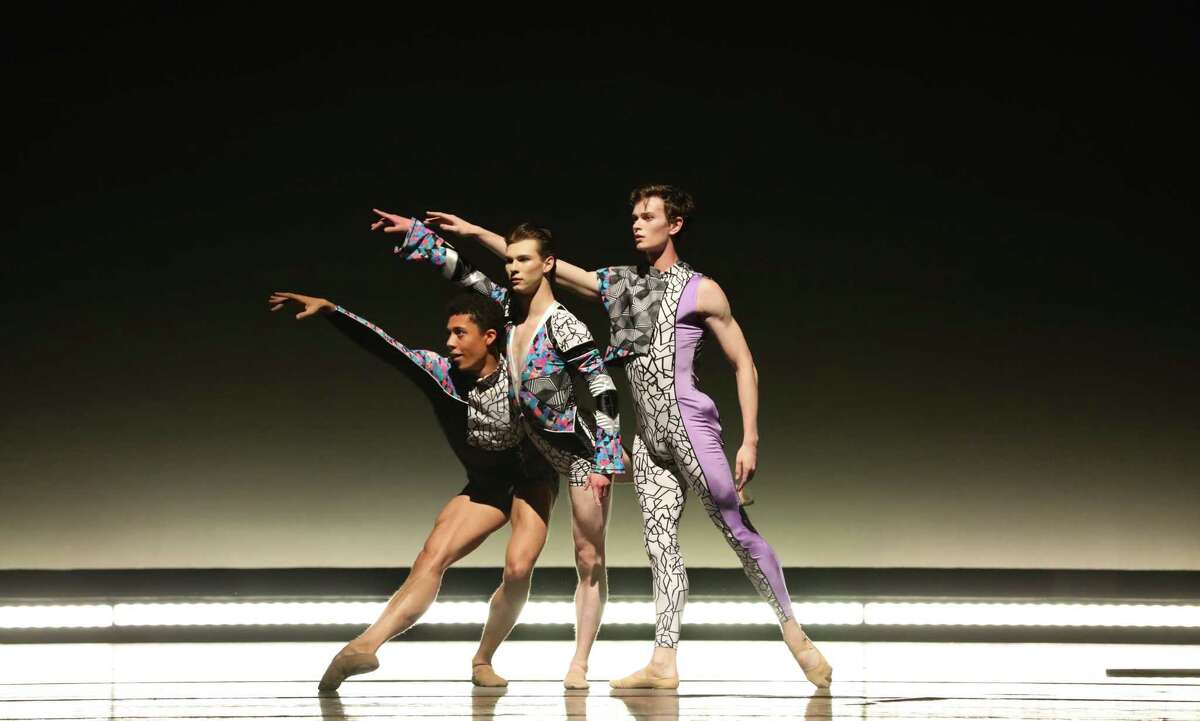Artists of Houston Ballet in Oliver Halkowich's "Following."