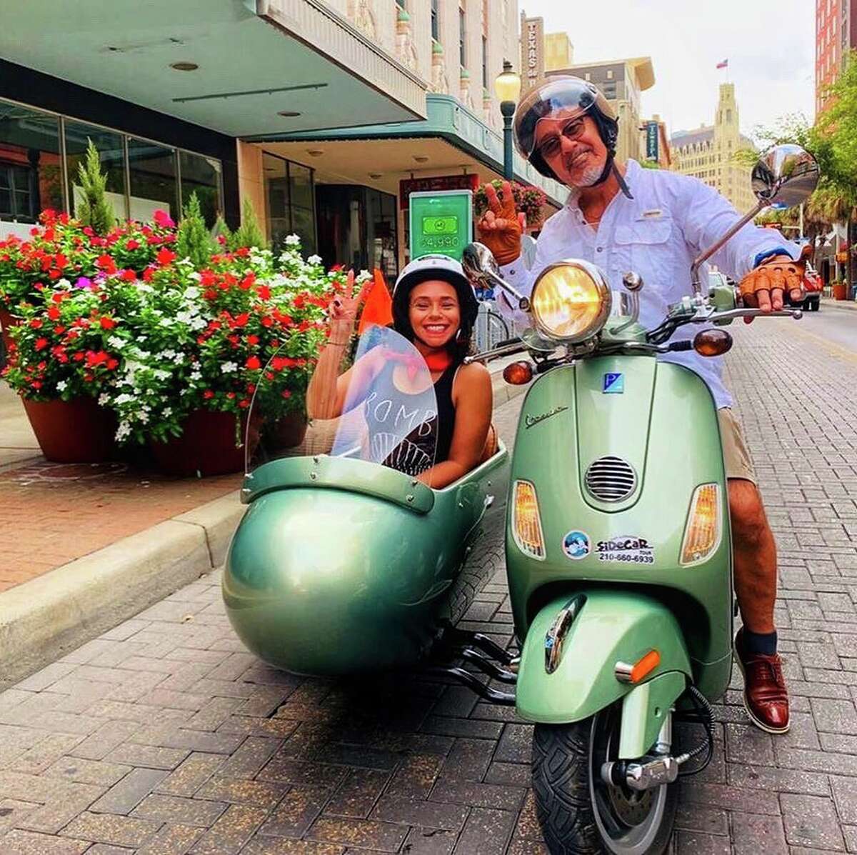 San Antonio Sidecar Tours hit the streets in July, taking residents and visitors coming in from as far as Kuwait around some of the city's must-sees via a seat in a sidecar attached to a Vespa.