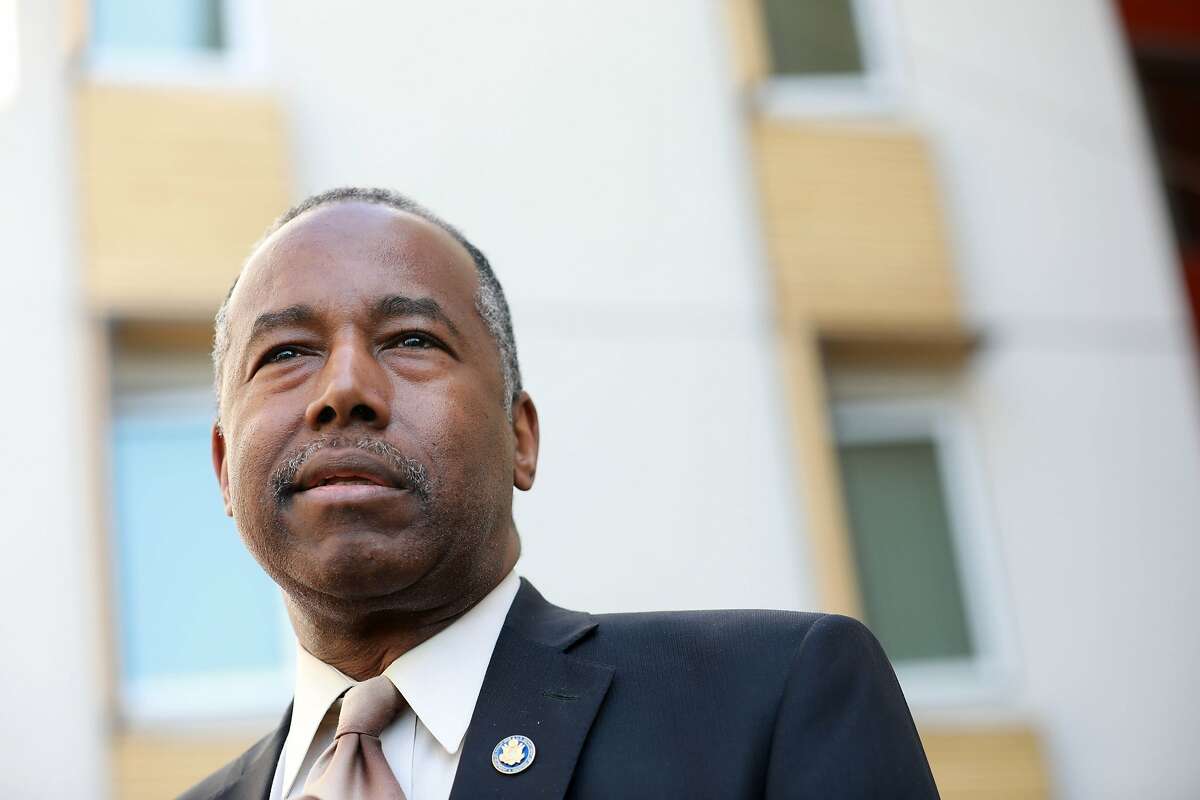 HUD Secretary Ben Carson arrives to speak to the media during a press conference during a visit to an affordable housing project in the Potrero Terrace public housing project, located at 1101 Connecticut St., in San Francisco, Calif., on Tuesday, September 17, 2019.