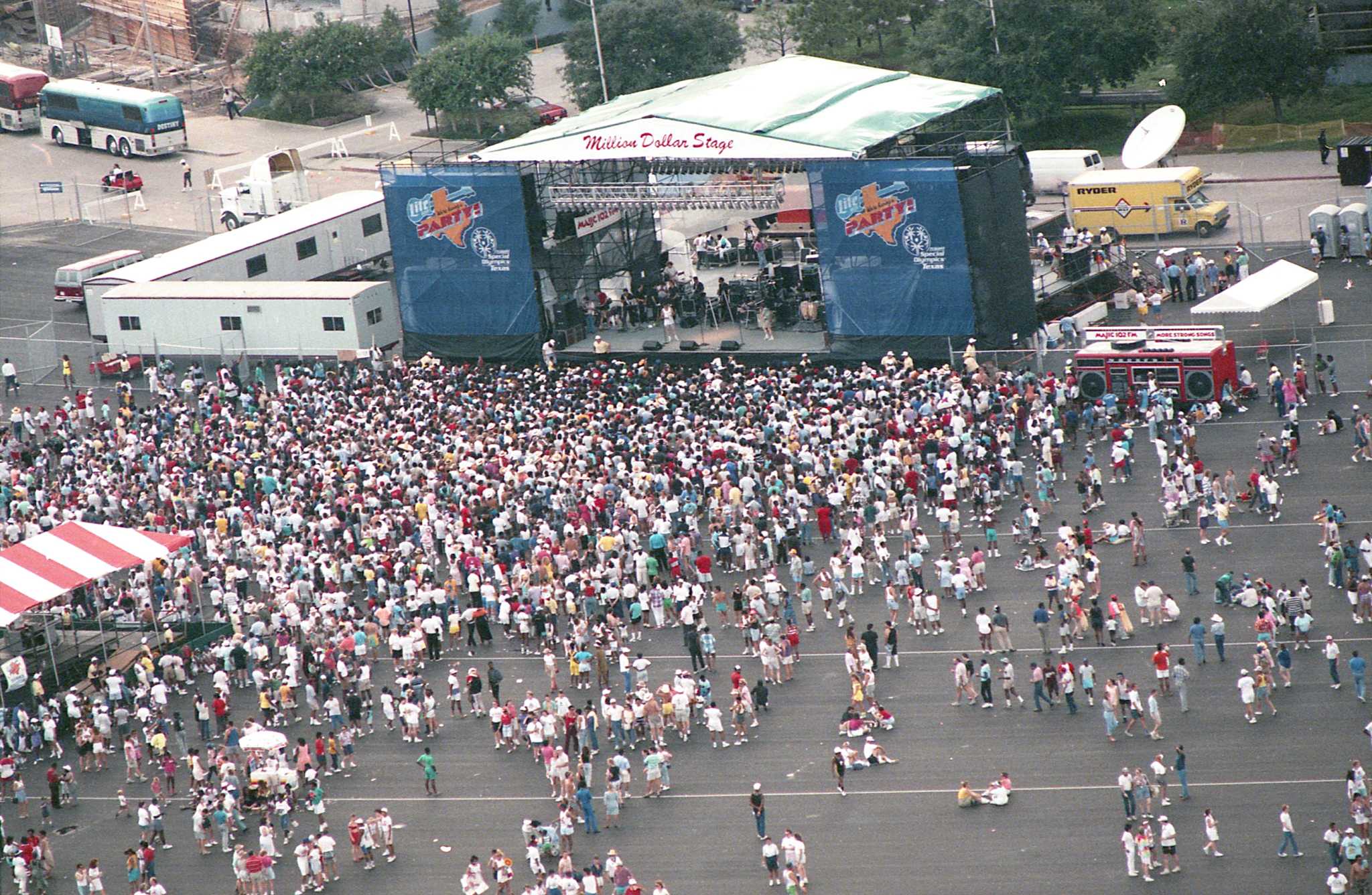 Houston Texas USA, circa 1989: Crowd watches Houston Astros