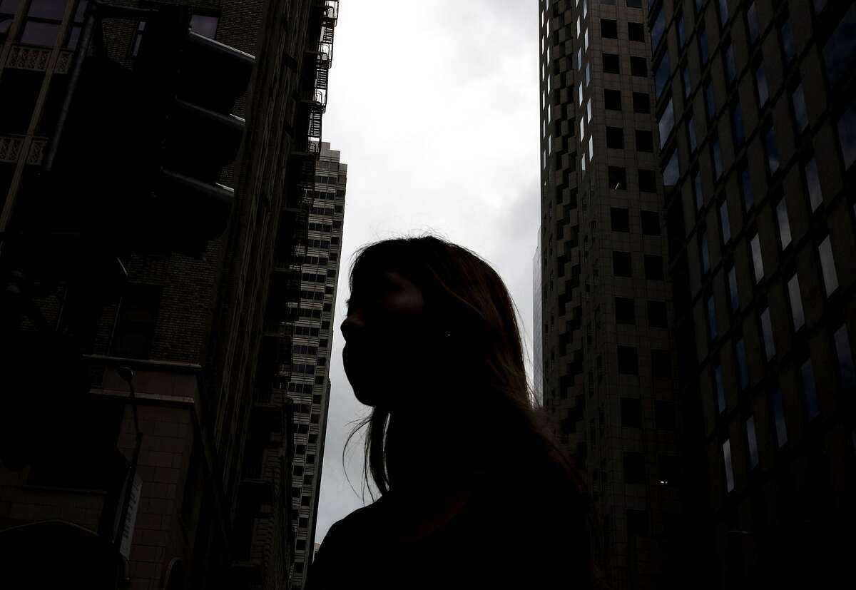 A woman who wished to remain anonymous poses for a portrait in the Financial District of San Francisco, Calif. Wednesday, September 18, 2019.