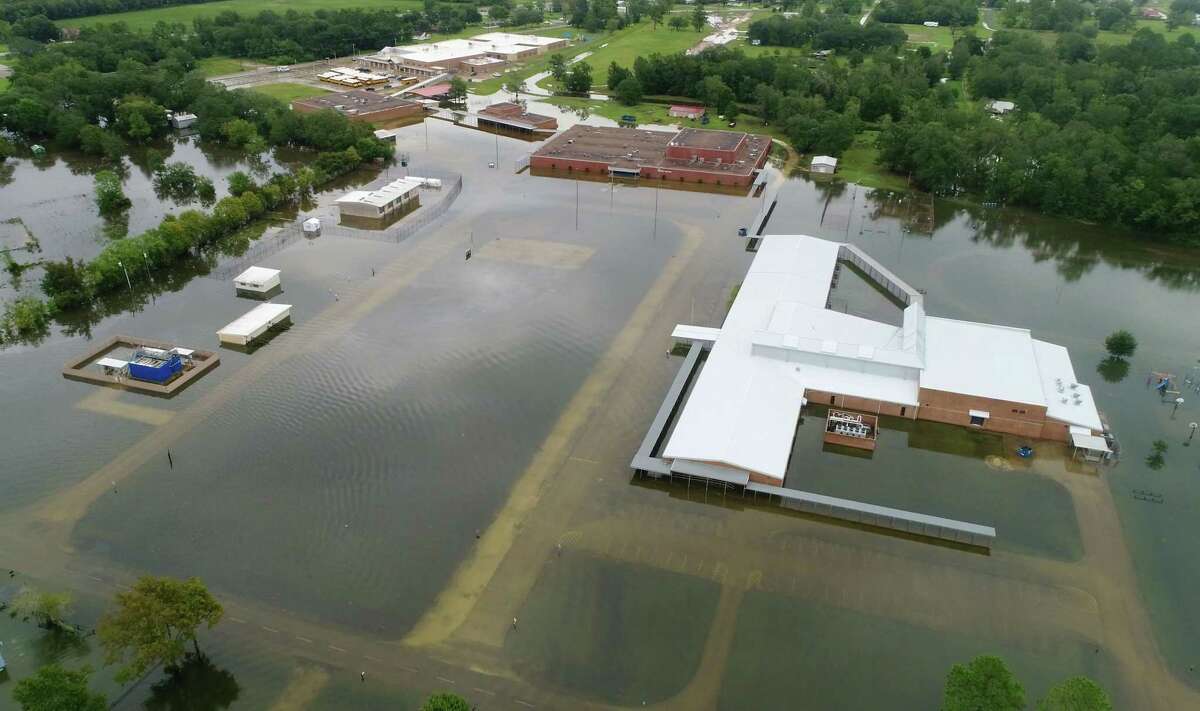 Hamshire Fannett Middle School on Texas 124 after Tropical Storm Imelda in Fannett on Friday. Enterprise File Photo