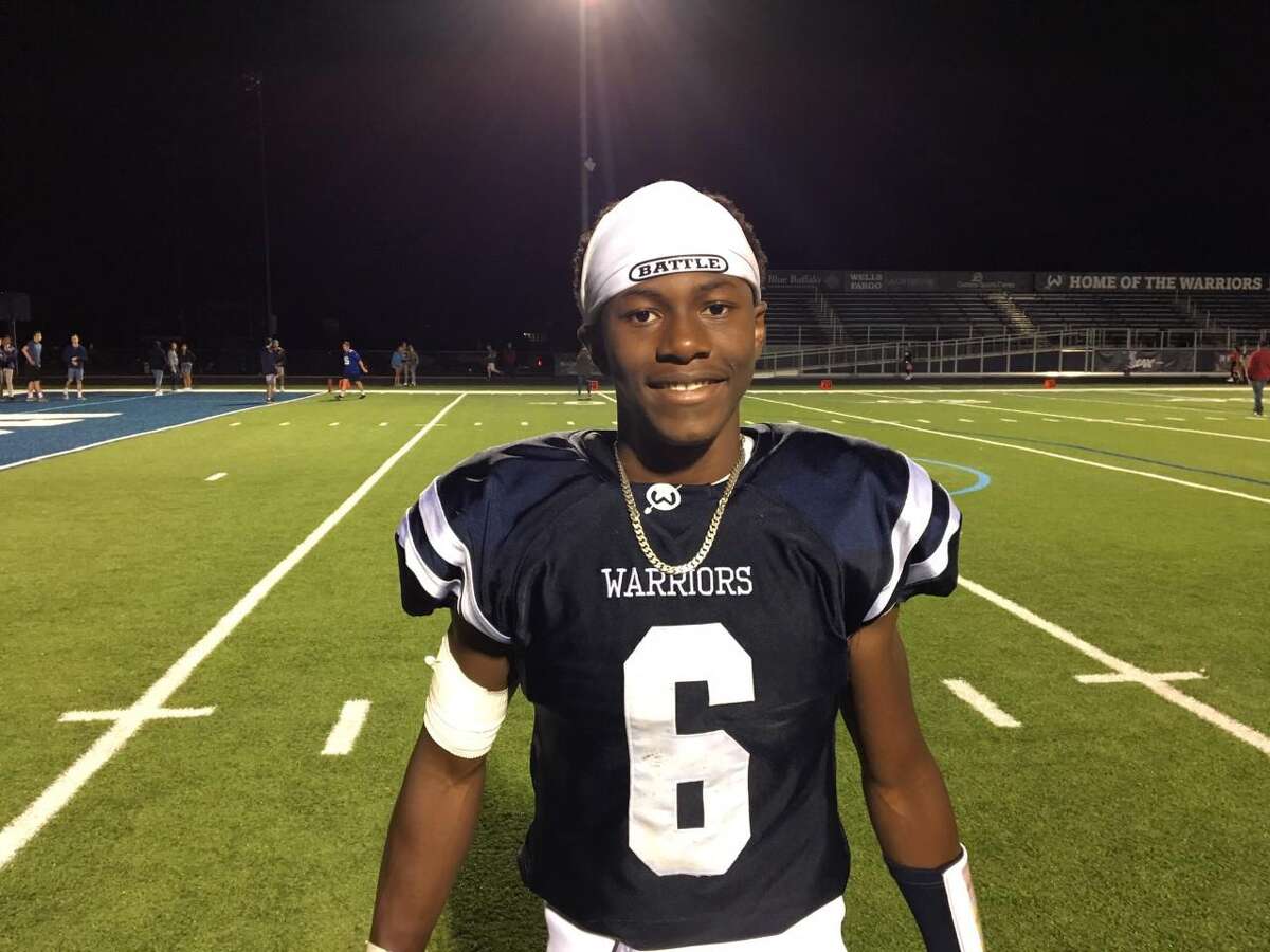 Wooder Thoby intercepted two passes and caught a long touchdown pass in Wilton's 37-0 win over McMahon.