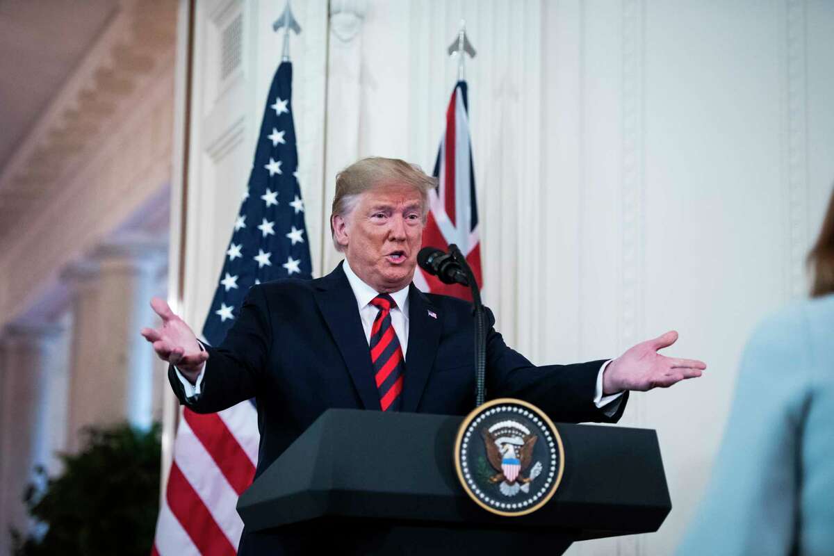 President Donald Trump speaks at a joint news conference with Australian Prime Minister Scott Morrison on Sept. 20, 2019, at the White House.