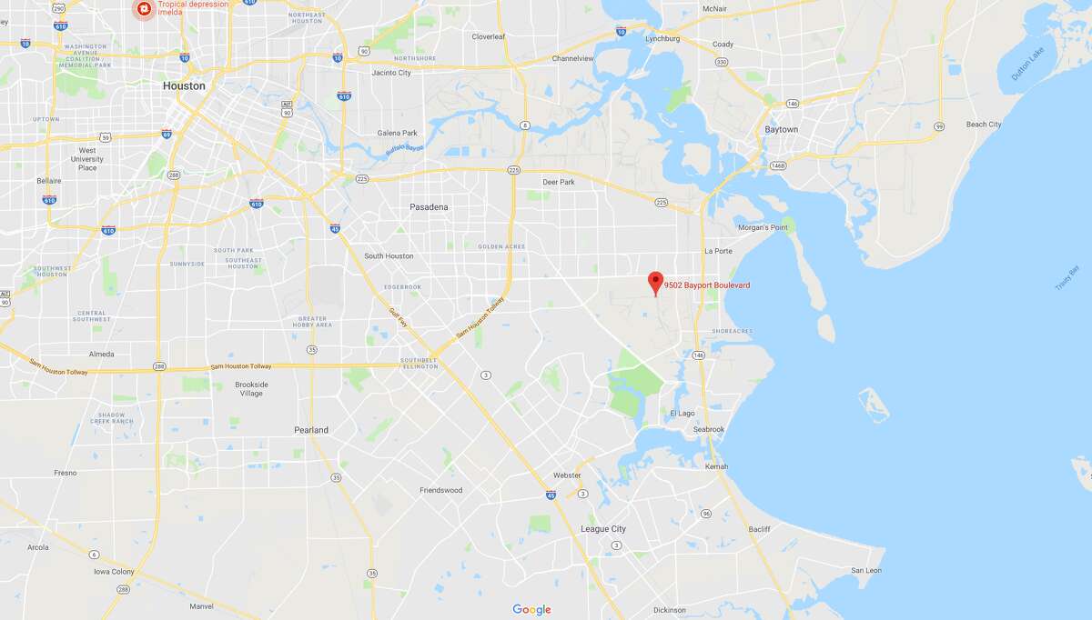 A screenshot of a Google Maps image of the 9500 block of Bayport Boulevard in Pasadena, Texas. La Porte officials say a fire broke out at the Celanese Corp. chemical plant in the area.