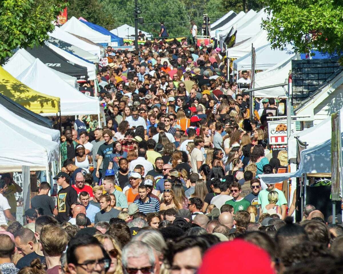 Thousands turned out for LarkFest on Saturday, Sept. 21, 2019 in Albany NY. In 2022, LarkFest organizers want to chill out the raucous vibe and hold more events, but smaller. (Jim Franco/Special to the Times Union.)